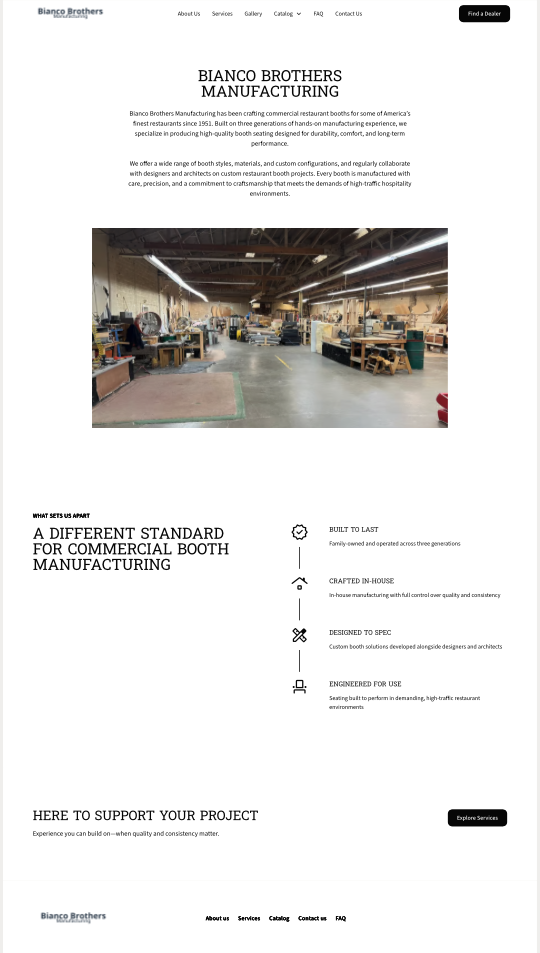 User confidence design example from the Bianco Brothers case study